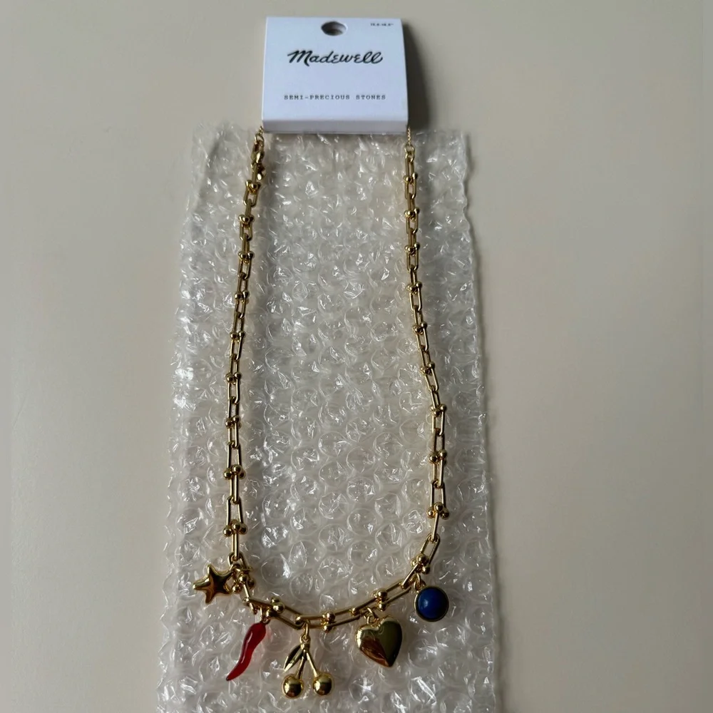 NWT Madewell Semiprecious U-Link Charm Necklace - Picture 7 of 8